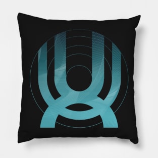 Blue Blue geometric spaceship abstract galaxy Pillow