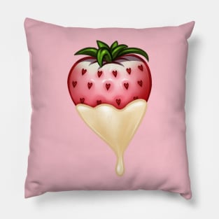 White Candied Strawberry - White Chocolate Coating Pillow