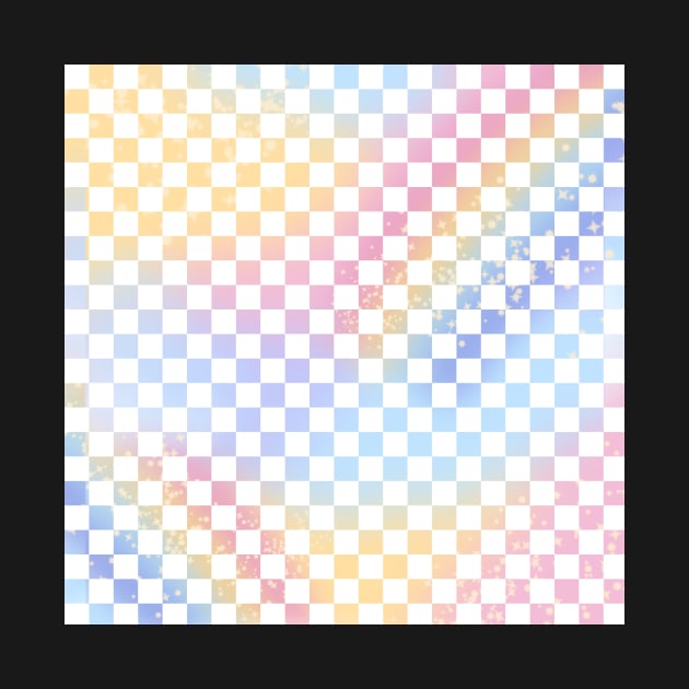 Pastel Rainbow Checkerboard Pattern by KathrinLegg