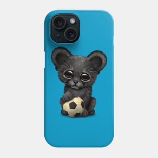 Black Panther Cub With Football Soccer Ball Phone Case