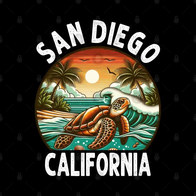 California Beach, San Diego Sea Turtle Beach Vacation by MoDesigns22 