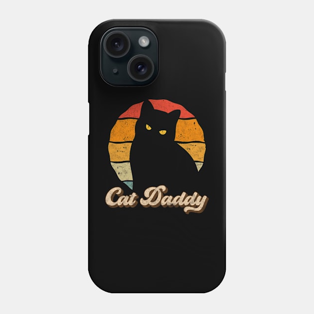 Cat Daddy Vintage Style Cats Dad Father Retro Distressed Men Phone Case by Rebrand