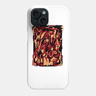 Red and Cream Color Abstract Wave of Thoughts No 4 Phone Case