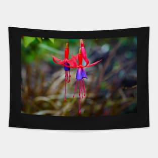 Fuchsia Flower - Dark Background Foliage Tapestry