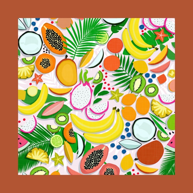 Fresh Fruits and Palms / Colorful Foods and Leaves by matise