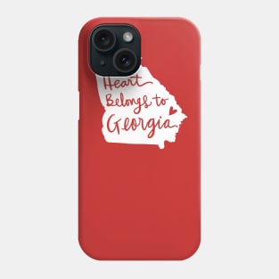 My Heart Belongs To Georgia: State Pride Calligraphy Phone Case