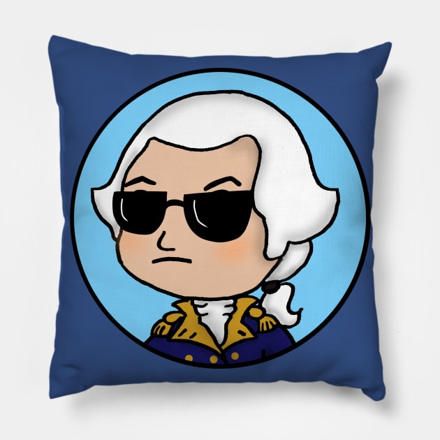 Too Cool George Washington Pillow by Aeriskate