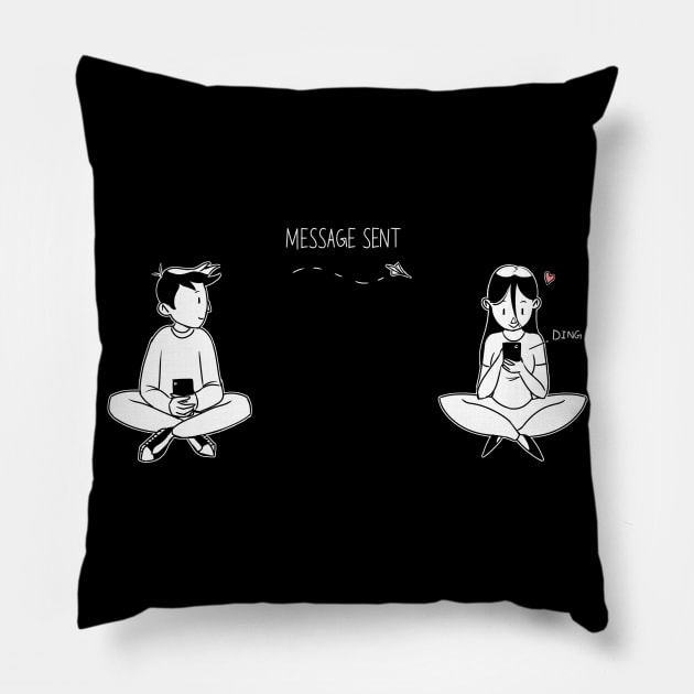 Distant Love (Black) Pillow by annearrt