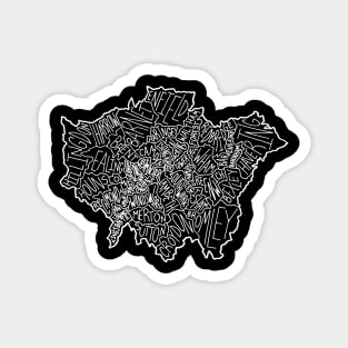 Map of London (black background) Magnet
