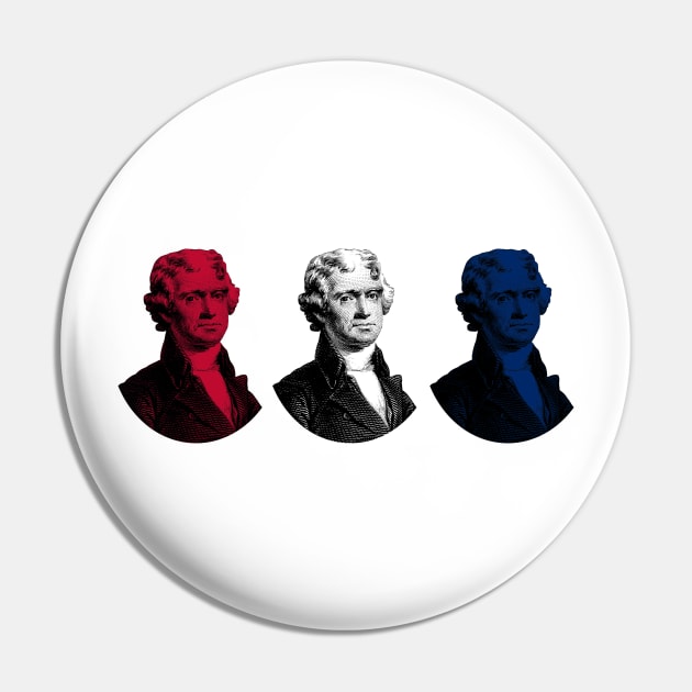 President Thomas Jefferson - Red, White, and Blue Pin by warishellstore