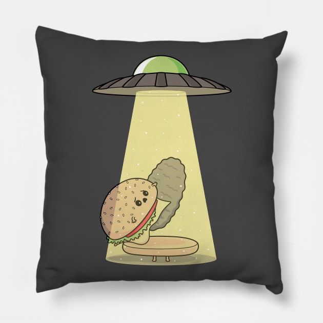 Burger Abduction! Pillow by Raffiti