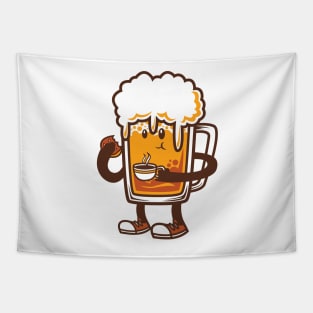 donut biting, coffee drinking beer Tapestry