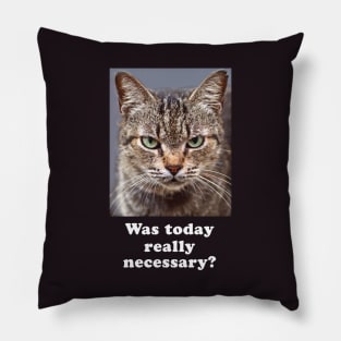 Funny Sarcastic Grumpy Kitty Cat for Men and Women Pillow