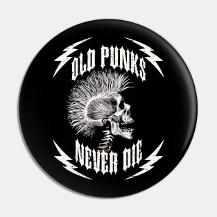 Old Punks Never Die Lightning Bolts Pin