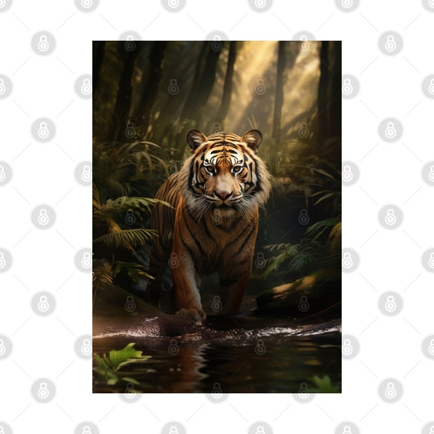 Graceful Tiger Reflection by Rafael Pando