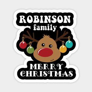 Family Christmas - Merry Christmas ROBINSON family, Family Christmas Reindeer T-shirt, Pjama T-shirt Magnet