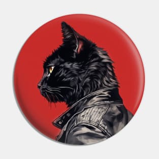 Leather Cat Pin