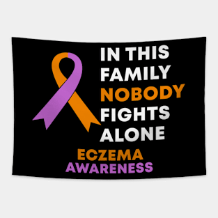 In This Family Nobody Fights Alone Eczema Awareness Tapestry