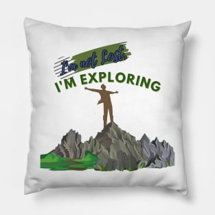 I'm not lost, I'm exploring  boys T- shirt Pillow