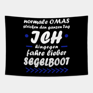 Segelboot Oma Rente Segeln Wind Geschenk Tapestry