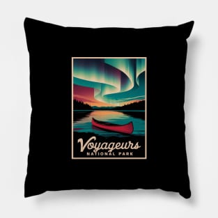 Voyageurs National Park Vintage Aurora Pillow