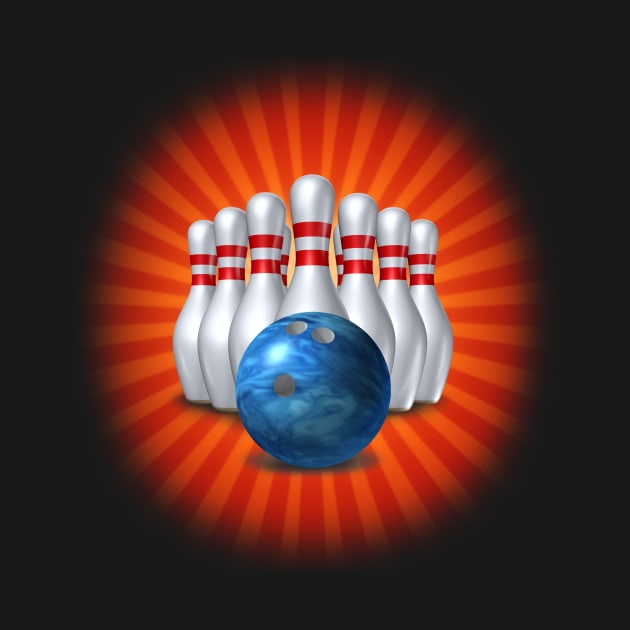 Bowling Pins and Ball by lightidea