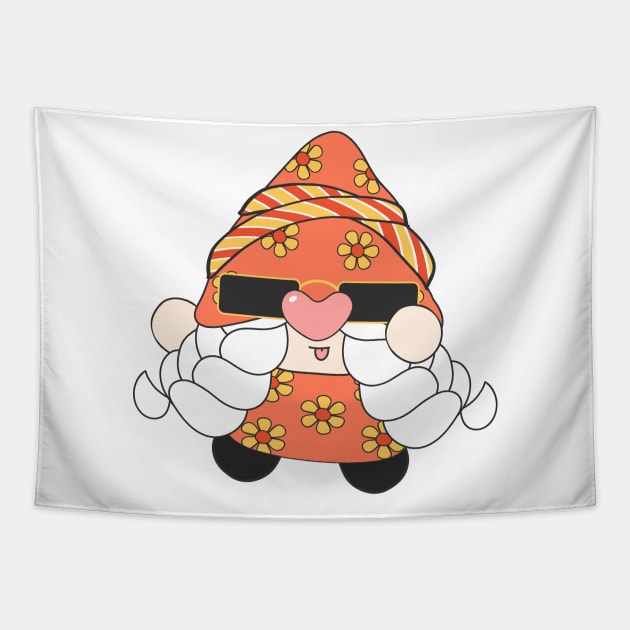 summer Retro vintage Groovy Gnome with cute funny and cheerful character that is going to have the smiles on your face. Tapestry by Janatshie