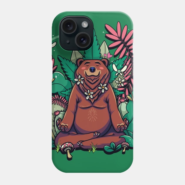 Meditating Plant-Daddy Bear Phone Case by ArtDiggs