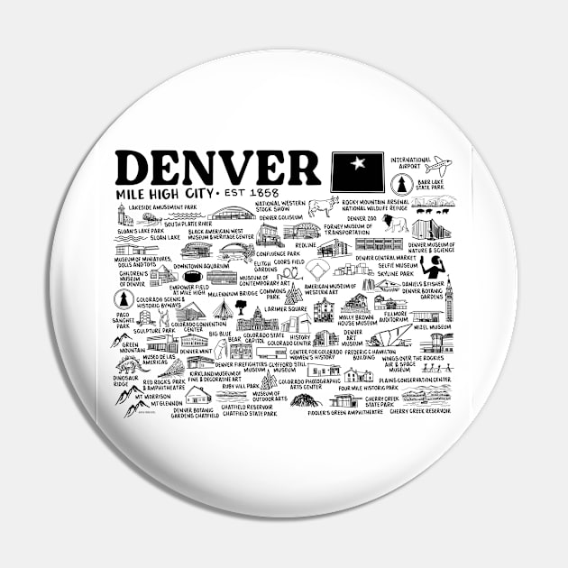 Denver Map Pin by fiberandgloss