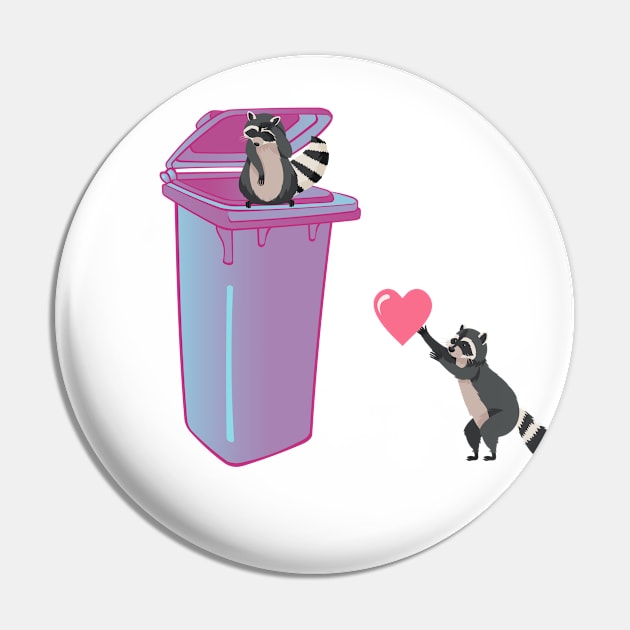 Trash Panda Love Design Pin by kuallidesigns