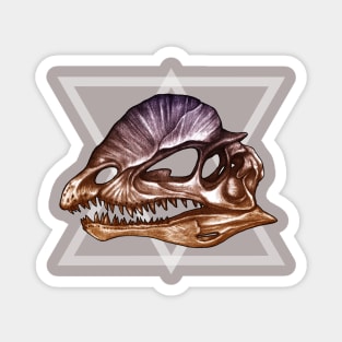 Colored Dilophosaurus Skull Magnet