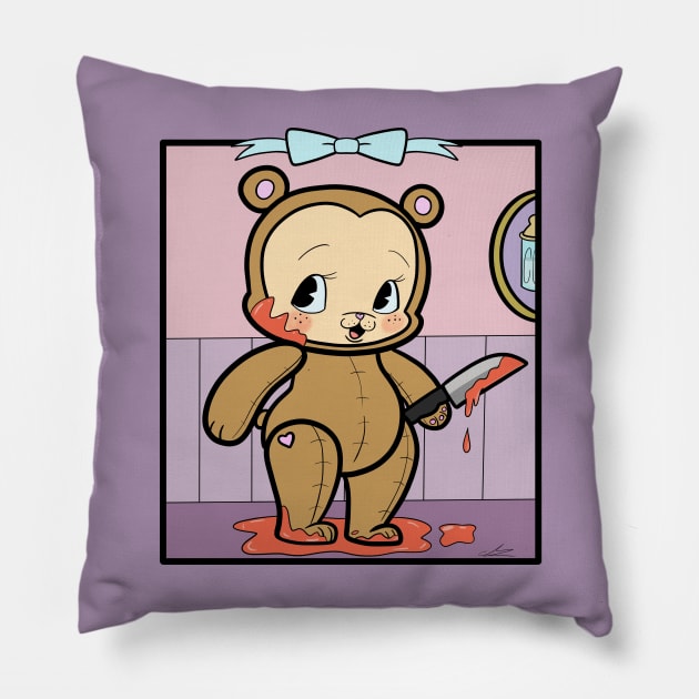 Killer Teddy Bear Pillow by Ms.Tiny