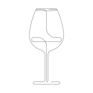 Wine glass line drawing T-Shirt