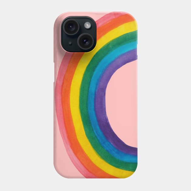 Rainbow with clouds Phone Case by deadblackpony