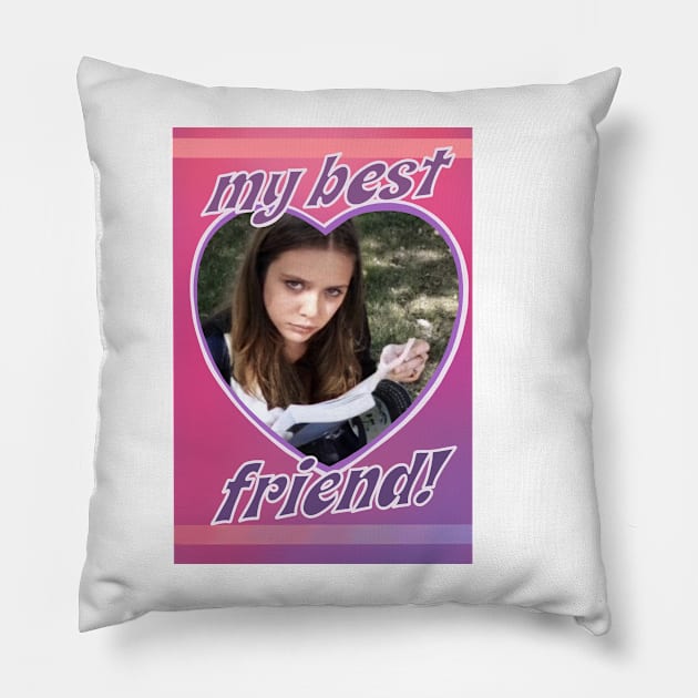 my best friend Elizabeth Olsen Pillow by Marianaechev