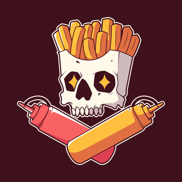 Killer Fast Food // Skull French Fries with Ketchup & Mustard by SLAG_Creative