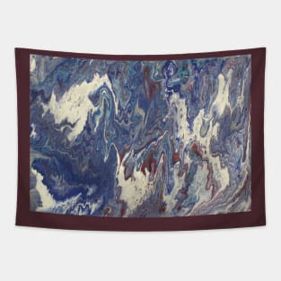 Red White and Blue Marble Tapestry