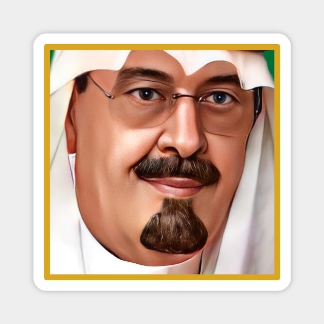 King Abdullah of Saudi Arabia Magnet by omardakhane