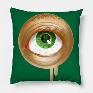 The Green Eyed Insomniac Pillow