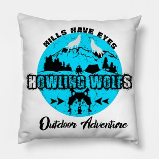 Howling wolfs outdoor adventure Pillow