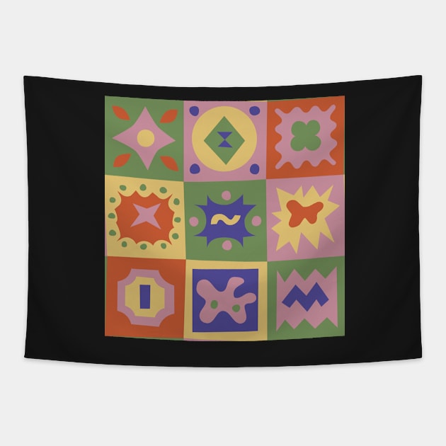 Retro Squares Tapestry by chickfish