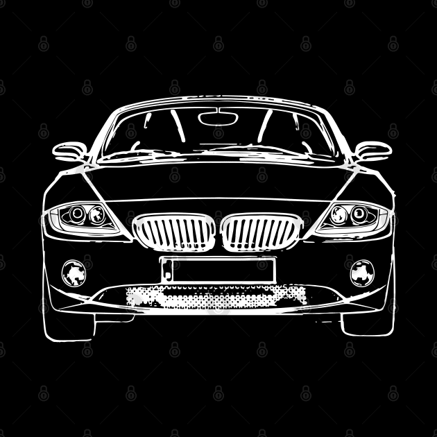 White E85 Car Sketch Art by DemangDesign