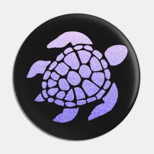 Pastel Purple Ombre Faux Glitter Turtle Pin