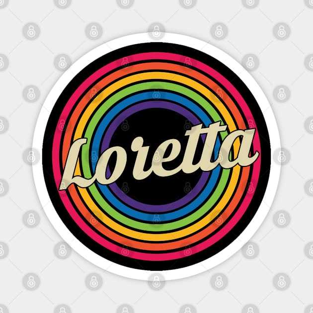 Loretta - Retro Rainbow Style Magnet by MaydenArt