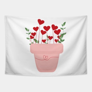 heart plant pot for lovers Tapestry