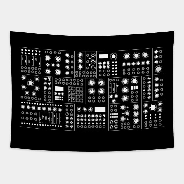 Modular Synthesizer 2 White Tapestry by Atomic Malibu