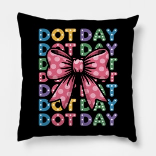Girly Dot Day Coquette Bow Polka Dot Sept 15th Creatitvity Pillow