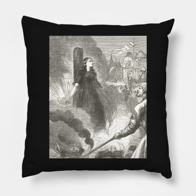 Joan of Arc burned at the stake, Rouen, France, 30 May 1431 Pillow by artfromthepast