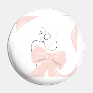 fashion pink girl illustration with bow Pin