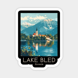 A Vintage Travel Illustration of Lake Bled - Slovenia Magnet